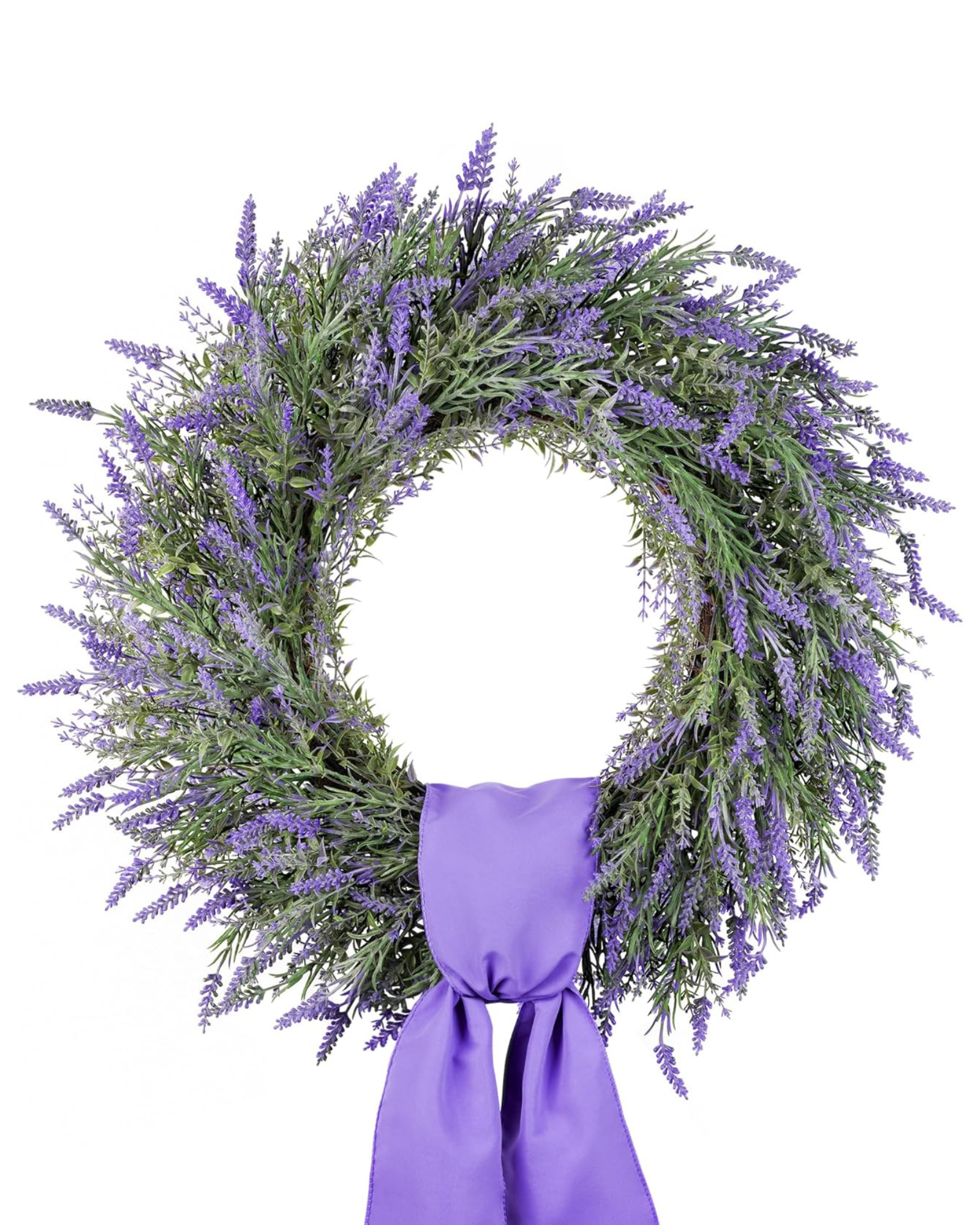 24 inch year round lavender wreath with dried-floral for front door & outdoor decor