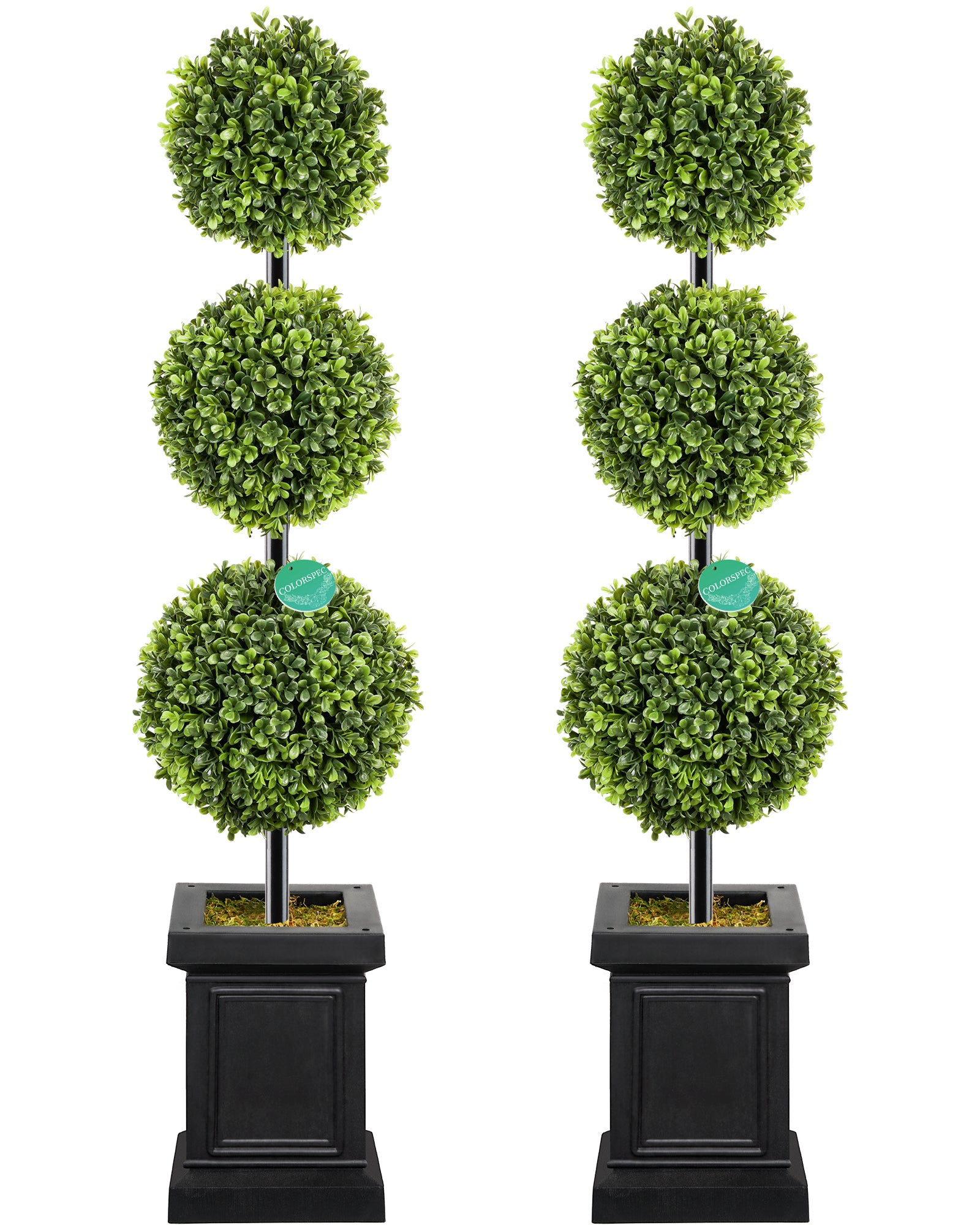 4ft artificial boxwood topiary trees set of 2 for indoor & outdoor decor