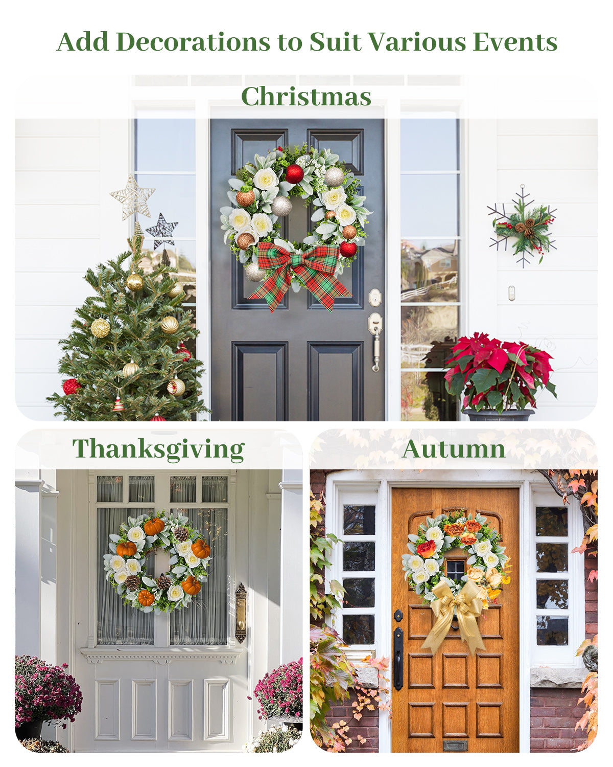 This 20 inch eucalyptus boxwood wreath can be added decorations to welcome hoildays and events.