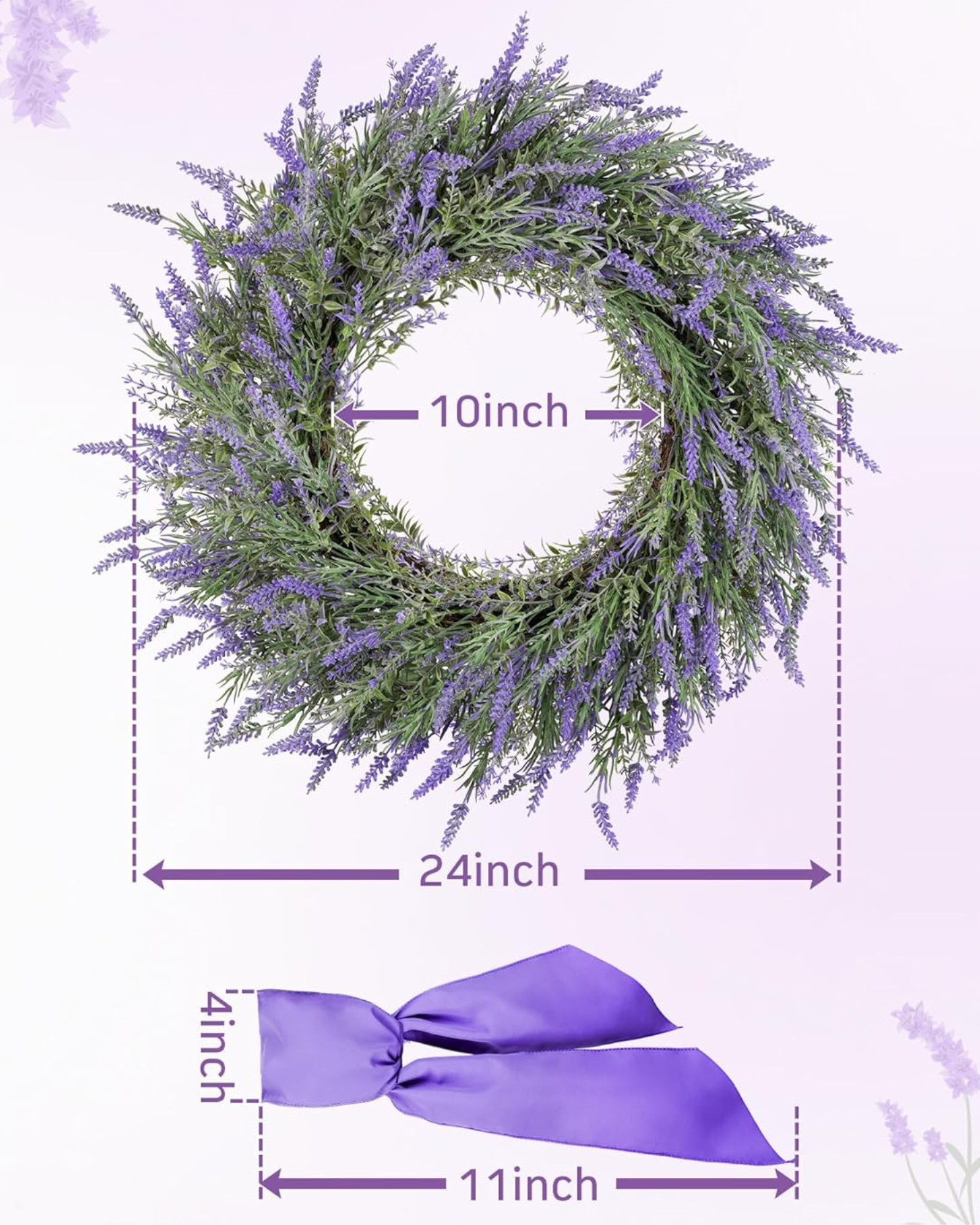 DDHS Lavender Wreath with Dried-Style Blooms