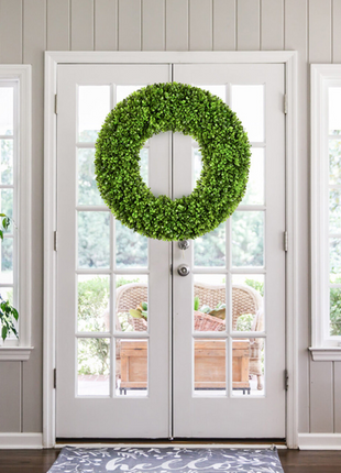 DDHS 20'' Handcrafted Boxwood Lush Green Wreath