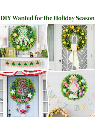 20'' All-Season Nature-Inspired Green Boxwood Wreath for Indoor & Outdoor Decor