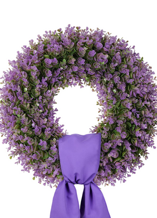 18'' All-Season Boxwood Purple Wreaths for Indoor & Outdoor Decor