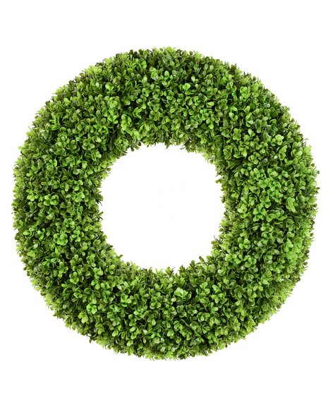 20'' All-Season Handcrafted Boxwood Lush Green Wreath for Indoor & Outdoor Decor