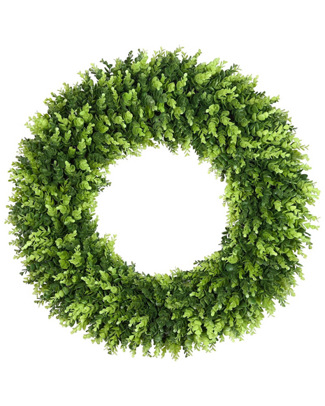 32' All-Season Nature-Inspired Green Boxwood Wreath for Indoor & Outdoor Decor