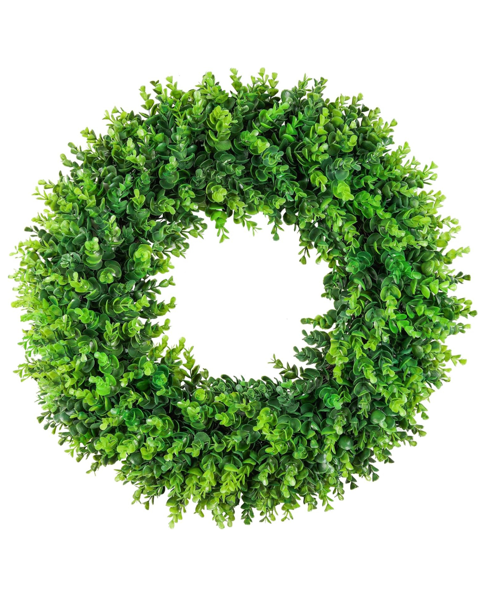 24 inch Year Round Greenery Boxwood Wreath for Front Door & Outdoor Decor