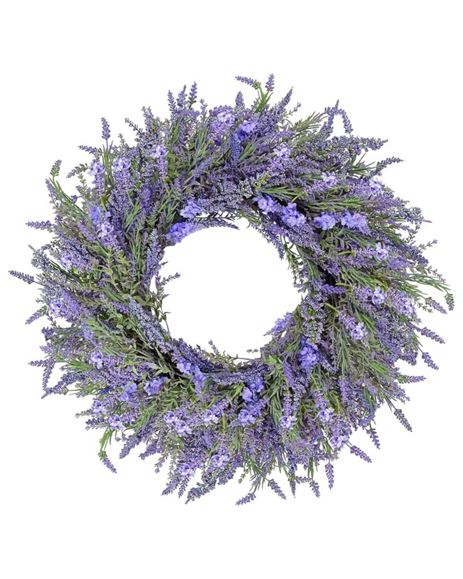 24 inch year round lavender wreath for front door & outdoor decor