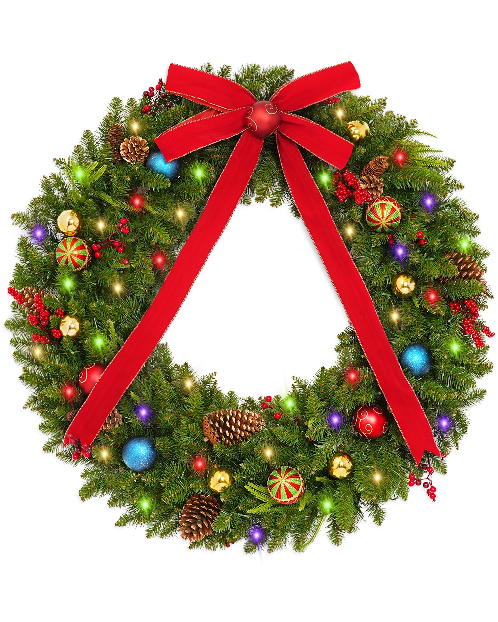 48 inch prelit large outdoor christmas wreath for front door