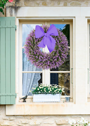 18'' All-Season Boxwood Purple Wreaths for Indoor & Outdoor Decor