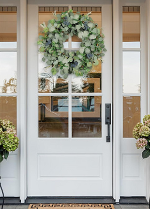 24'' All-Season Eucalyptus Wreath with Olive Leaves and Berries for Indoor & Outdoor Decor