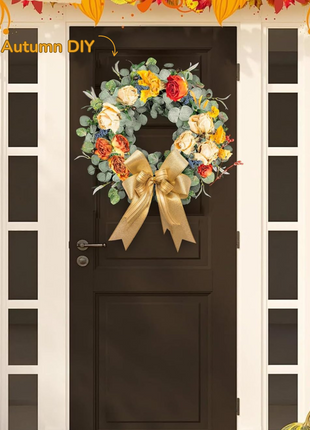 24'' All-Season Eucalyptus Wreath with Olive Leaves and Berries for Indoor & Outdoor Decor